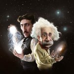 Nikola Tesla & Albert Einstein template