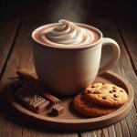 Hot chocolate and cookies template