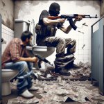 AK-47 on toilet template