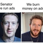 Senator we run ads template