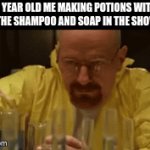 Would you drink it? | 5 YEAR OLD ME MAKING POTIONS WITH ALL THE SHAMPOO AND SOAP IN THE SHOWER: | image tagged in gifs,fun | made w/ Imgflip video-to-gif maker