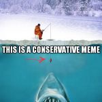 How to catch the Big Trolls!  | THIS IS A CONSERVATIVE... THIS IS A CONSERVATIVE MEME; TROLL | image tagged in ice fishing | made w/ Imgflip meme maker