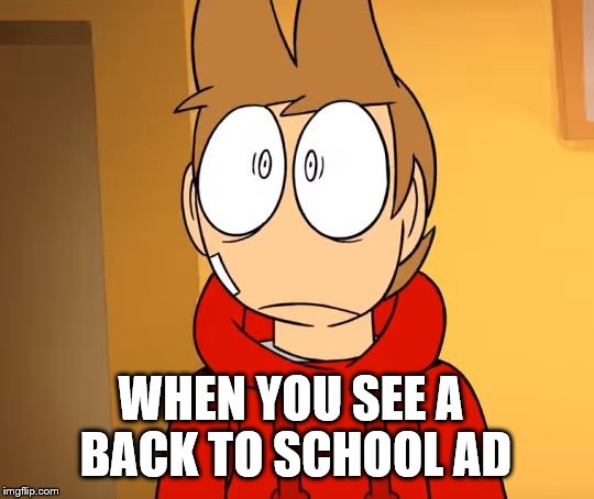 WHEN YOU SEE A BACK TO SCHOOL AD | image tagged in eddsworld | made w/ Imgflip meme maker