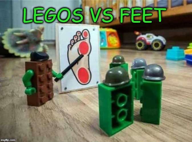 ALL OUT WAR | LEGOS VS FEET | image tagged in legos,feet,ww3 | made w/ Imgflip meme maker