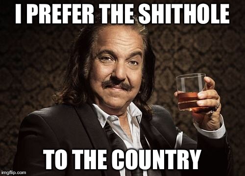 ron jeremy | I PREFER THE SHITHOLE; TO THE COUNTRY | image tagged in ron jeremy,memes,funny,bad pun | made w/ Imgflip meme maker