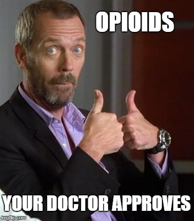 Dr. House | OPIOIDS; YOUR DOCTOR APPROVES | image tagged in dr house | made w/ Imgflip meme maker