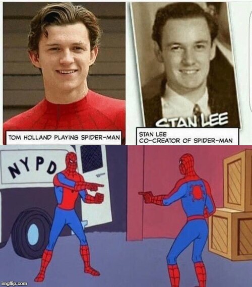 How to vicariously live through someone who looks like you.  | image tagged in memes,spiderman peter parker,tom holland,stan lee,spiderman pointing | made w/ Imgflip meme maker