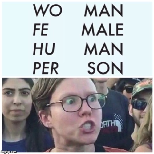 English words are now sexist | A | image tagged in triggered feminist,sexist,english,funny memes,sjw,wtf | made w/ Imgflip meme maker