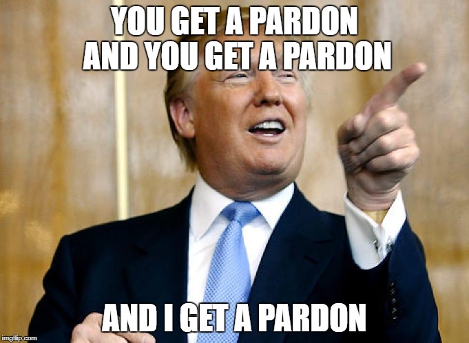 Donald Trump Pointing | YOU GET A PARDON AND YOU GET A PARDON; AND I GET A PARDON | image tagged in donald trump pointing,pardon,malfeasance,trump,guilty,memes | made w/ Imgflip meme maker