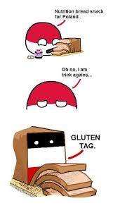 Gluten tag | image tagged in polandball,countryballs,bread | made w/ Imgflip meme maker