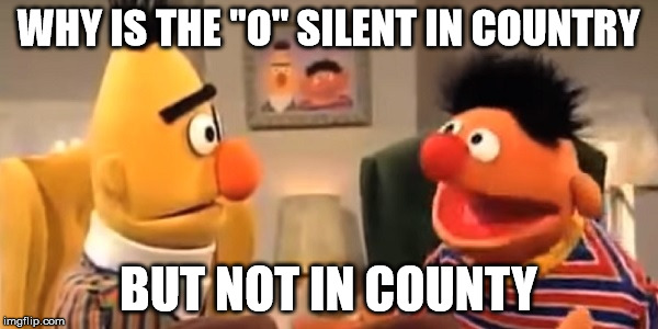 WHY IS THE "O" SILENT IN COUNTRY BUT NOT IN COUNTY | made w/ Imgflip meme maker