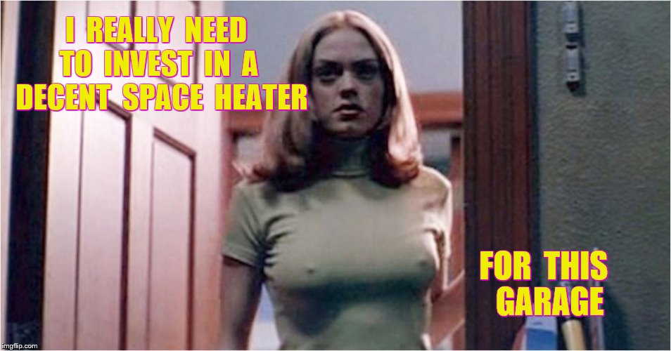 I  REALLY  NEED  TO  INVEST  IN  A  DECENT  SPACE  HEATER FOR  THIS  GARAGE | made w/ Imgflip meme maker