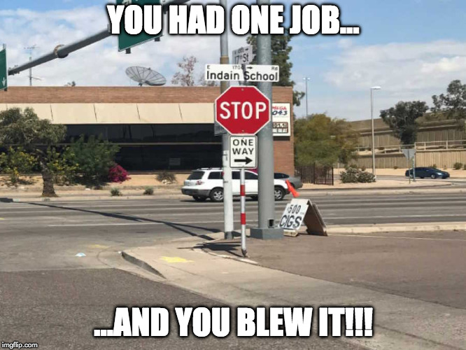 You Had One Job | YOU HAD ONE JOB... ...AND YOU BLEW IT!!! | image tagged in you had one job | made w/ Imgflip meme maker