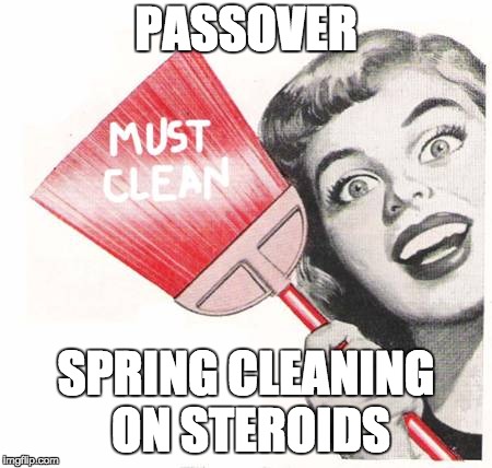 It's that time again! | PASSOVER; SPRING CLEANING ON STEROIDS | image tagged in compulsive cleaning,passover,steroids,cleaning,religion,jewish | made w/ Imgflip meme maker