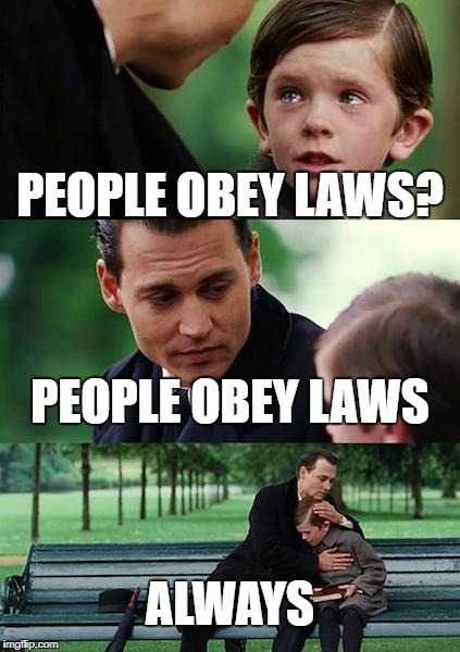 PEOPLE OBEY LAWS? PEOPLE OBEY LAWS ALWAYS | image tagged in memes,finding neverland | made w/ Imgflip meme maker