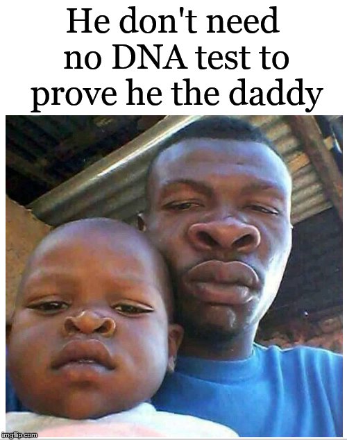 You, sir, ARE the daddy! | He don't need no DNA test to prove he the daddy | image tagged in daddy,you are the father,nose,dank memes,baby,dna | made w/ Imgflip meme maker