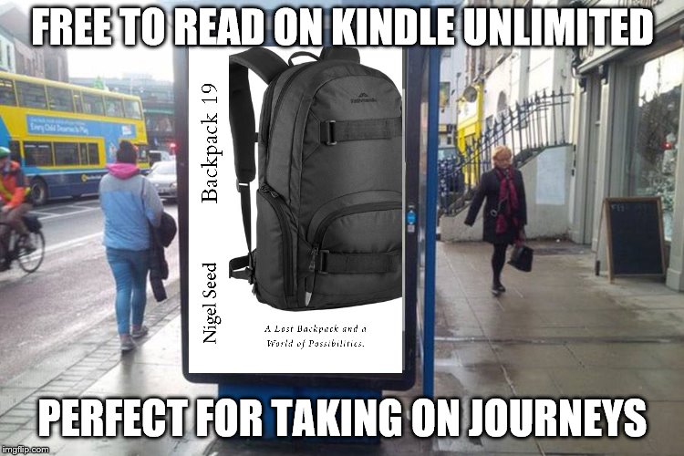 FREE TO READ ON KINDLE UNLIMITED; PERFECT FOR TAKING ON JOURNEYS | image tagged in poster in street | made w/ Imgflip meme maker