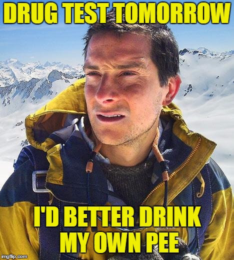 DRUG TEST TOMORROW I'D BETTER DRINK MY OWN PEE | made w/ Imgflip meme maker