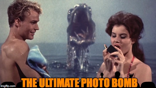 THE ULTIMATE PHOTO BOMB | image tagged in monster,movie,photobomb | made w/ Imgflip meme maker