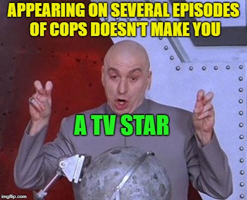 Bad boys, Bad boys..... | APPEARING ON SEVERAL EPISODES OF COPS DOESN'T MAKE YOU; A TV STAR | image tagged in memes,dr evil laser,funny,tv show,cops | made w/ Imgflip meme maker