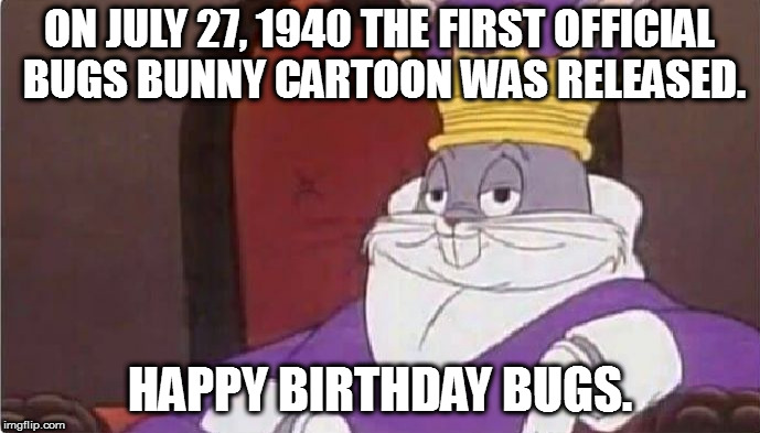 Bugs Bunny King | ON JULY 27, 1940 THE FIRST OFFICIAL BUGS BUNNY CARTOON WAS RELEASED. Get a sneak peek of the new version of this page. Merlin wants Bugs drawn and quartered, but Bugs uses a solar eclipse to full the locals that he can affect the sun