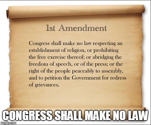 CONGRESS SHALL MAKE NO LAW | made w/ Imgflip meme maker