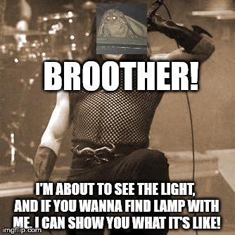 Glenn Danzig | BROOTHER! I'M ABOUT TO SEE THE LIGHT, AND IF YOU WANNA FIND LAMP WITH ME, I CAN SHOW YOU WHAT IT'S LIKE! | image tagged in glenn danzig | made w/ Imgflip meme maker