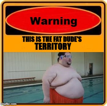 Warning Sign | THIS IS THE FAT DUDE'S; TERRITORY | image tagged in memes,warning sign | made w/ Imgflip meme maker