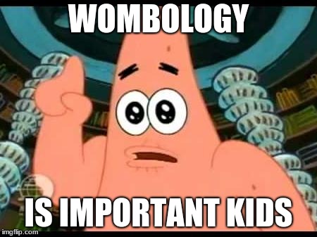 Patrick Says | WOMBOLOGY; IS IMPORTANT KIDS | image tagged in memes,patrick says | made w/ Imgflip meme maker