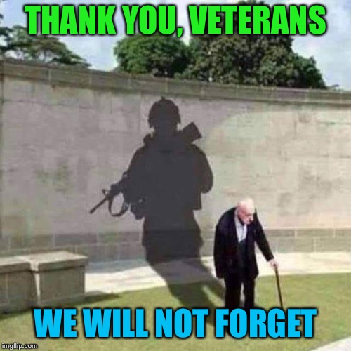 Happy Veterans Day! | THANK YOU, VETERANS; WE WILL NOT FORGET | image tagged in veterans day,veterans,remember,thank you | made w/ Imgflip meme maker