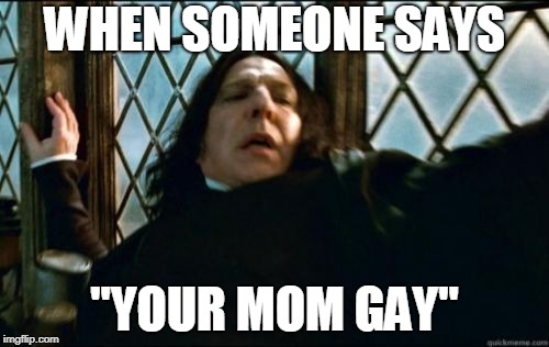 Snape | WHEN SOMEONE SAYS; "YOUR MOM GAY" | image tagged in memes,snape | made w/ Imgflip meme maker