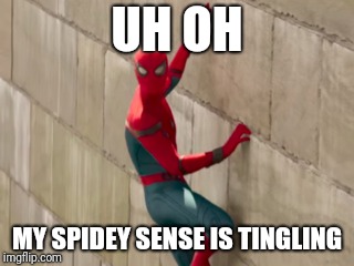 UH OH MY SPIDEY SENSE IS TINGLING | made w/ Imgflip meme maker