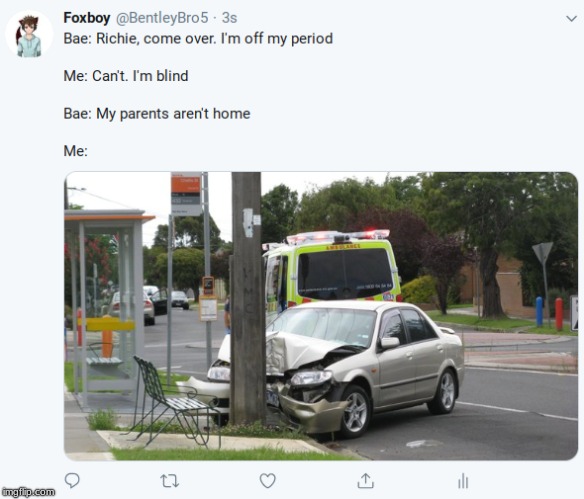 I did warn her though... | image tagged in funny,bae,car crash | made w/ Imgflip meme maker