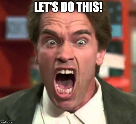 Arnold yelling | LET'S DO THIS! | image tagged in arnold yelling | made w/ Imgflip meme maker