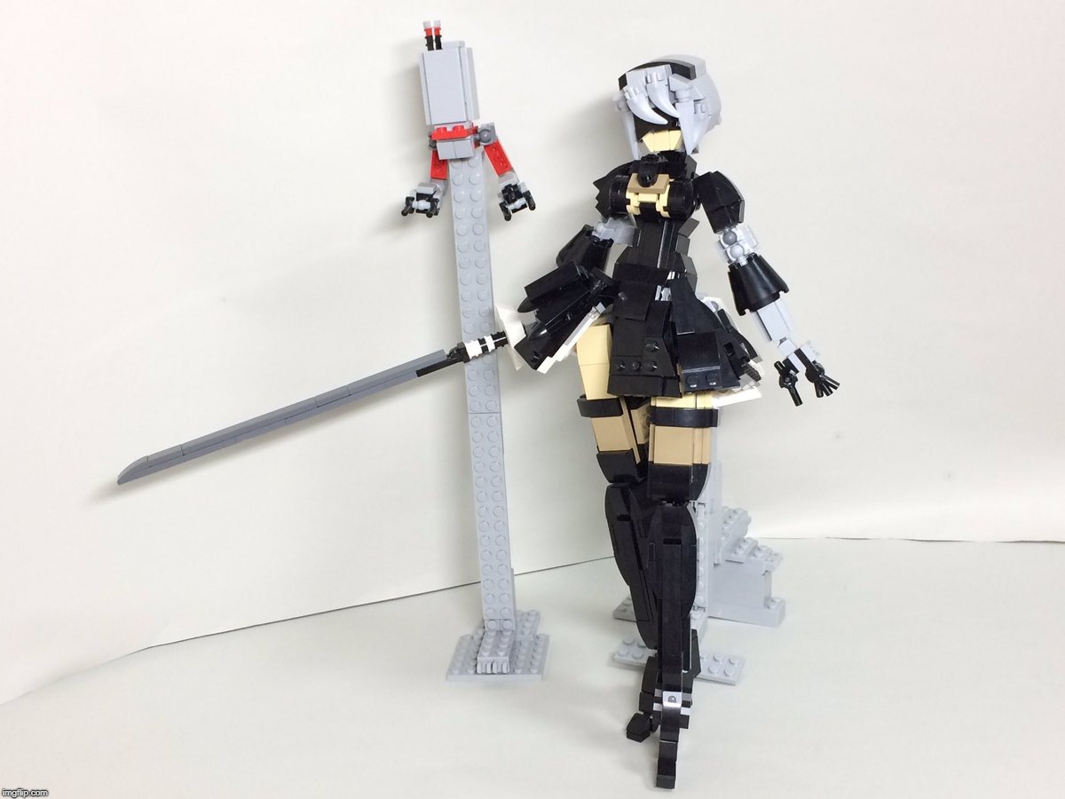 LEGO 2B | image tagged in square enix,2b,sword,lego,nier automata,android | made w/ Imgflip meme maker