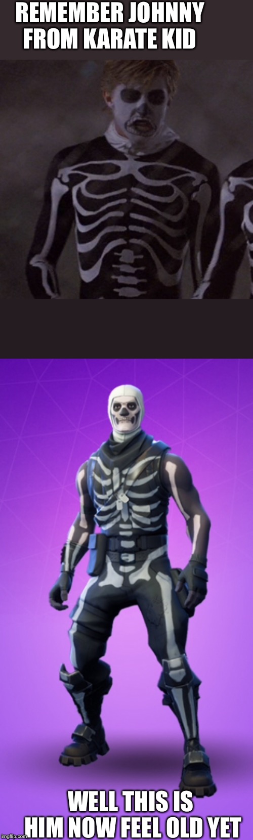 Remember this guy  | REMEMBER JOHNNY FROM KARATE KID; WELL THIS IS HIM NOW FEEL OLD YET | image tagged in karate kid,fortnite | made w/ Imgflip meme maker
