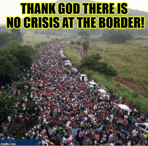 Have You People Gone Crazy? It's Just a few Families. | THANK GOD THERE IS NO CRISIS AT THE BORDER! | image tagged in vince vance,national emergency,illegal immigrants,border wall,open borders,migrant caravan | made w/ Imgflip meme maker
