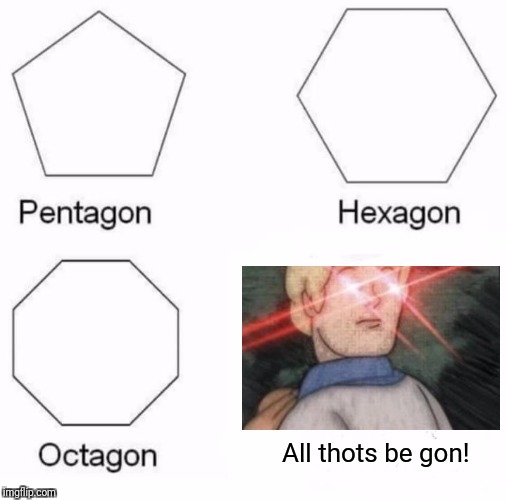 Thot-free zone. | All thots be gon! | image tagged in memes,pentagon hexagon octagon,dank meme,begone thot | made w/ Imgflip meme maker
