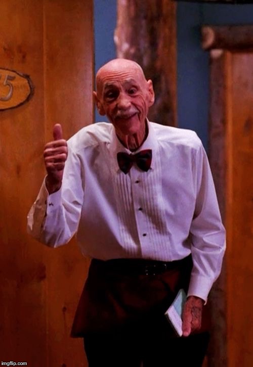Twin Peaks Old Man Thumbs Up | image tagged in twin peaks old man thumbs up | made w/ Imgflip meme maker