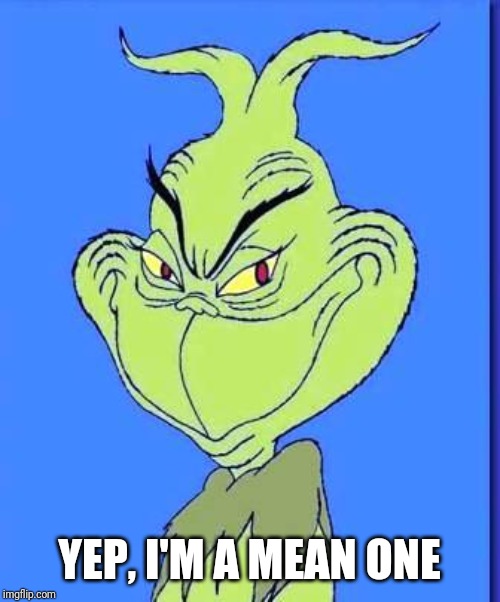 Good Grinch | YEP, I'M A MEAN ONE | image tagged in good grinch | made w/ Imgflip meme maker