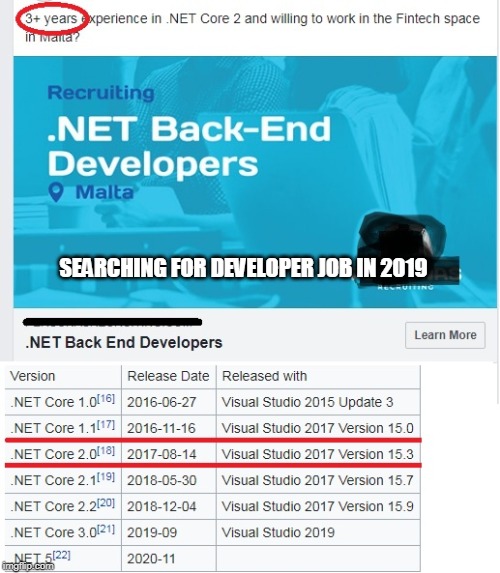 Trying to get developer job in 2019 | SEARCHING FOR DEVELOPER JOB IN 2019 | image tagged in programming,experience,job,work,computer science | made w/ Imgflip meme maker