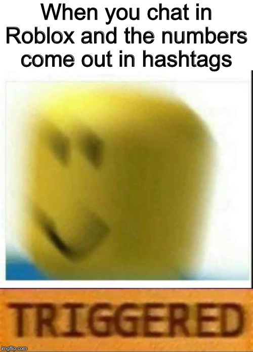 Roblox, you had # job | When you chat in Roblox and the numbers come out in hashtags | image tagged in oof,roblox,memes,funny,triggered,video games | made w/ Imgflip meme maker