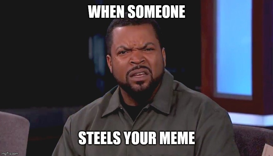 Really? Ice Cube | WHEN SOMEONE; STEELS YOUR MEME | image tagged in really ice cube | made w/ Imgflip meme maker
