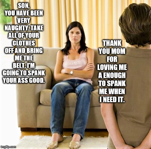 Mom spanks hard teen sons naked ass