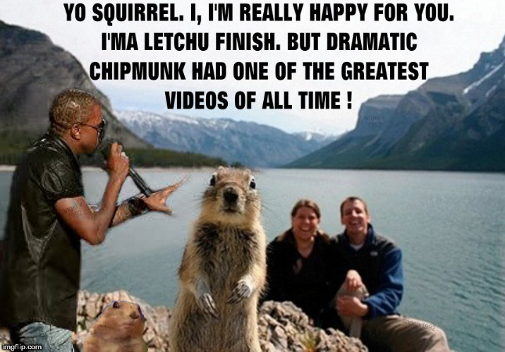 image tagged in throwback thursday,vmas,squirrel,mtv,kanye west,photobomb | made w/ Imgflip meme maker