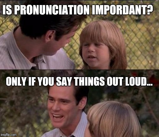 Don't say it... | IS PRONUNCIATION IMPORDANT? ONLY IF YOU SAY THINGS OUT LOUD... | image tagged in memes,important,pronunciation | made w/ Imgflip meme maker