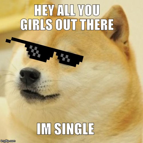 Doge | HEY ALL YOU GIRLS OUT THERE; IM SINGLE | image tagged in memes,doge | made w/ Imgflip meme maker