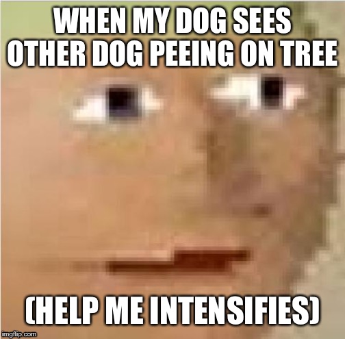 RuneScape intensifies  | WHEN MY DOG SEES OTHER DOG PEEING ON TREE; (HELP ME INTENSIFIES) | image tagged in runescape intensifies | made w/ Imgflip meme maker