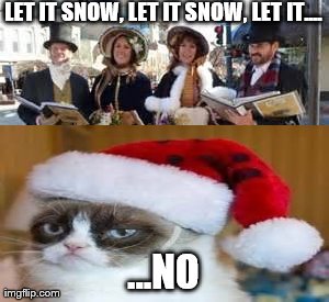 image tagged in carolers,christmas,memes,grumpy cat,funny | made w/ Imgflip meme maker