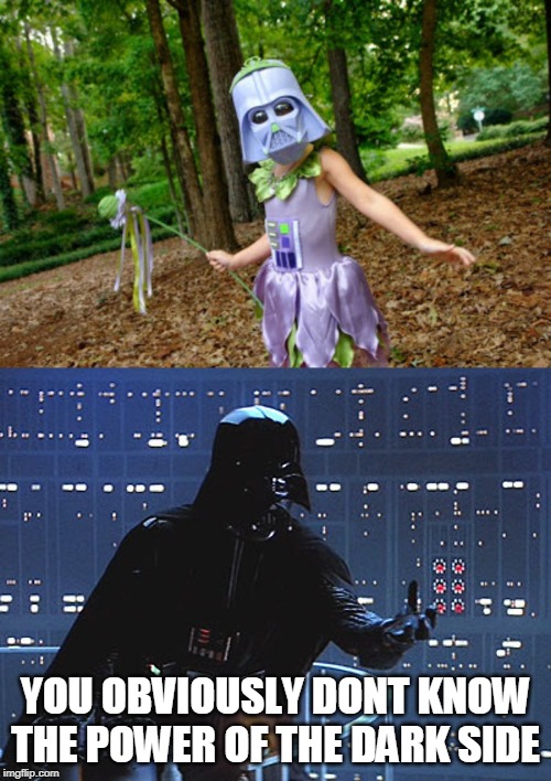 VADER PRINCESS? | YOU OBVIOUSLY DONT KNOW THE POWER OF THE DARK SIDE | image tagged in darth vader - come to the dark side,darth vader,halloween is coming | made w/ Imgflip meme maker